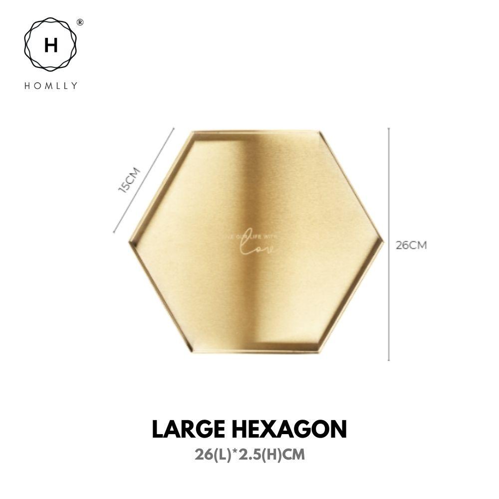 HOMLLY Keii Золотой Геометрический Поднос для Хранения из Нержавеющей Стали