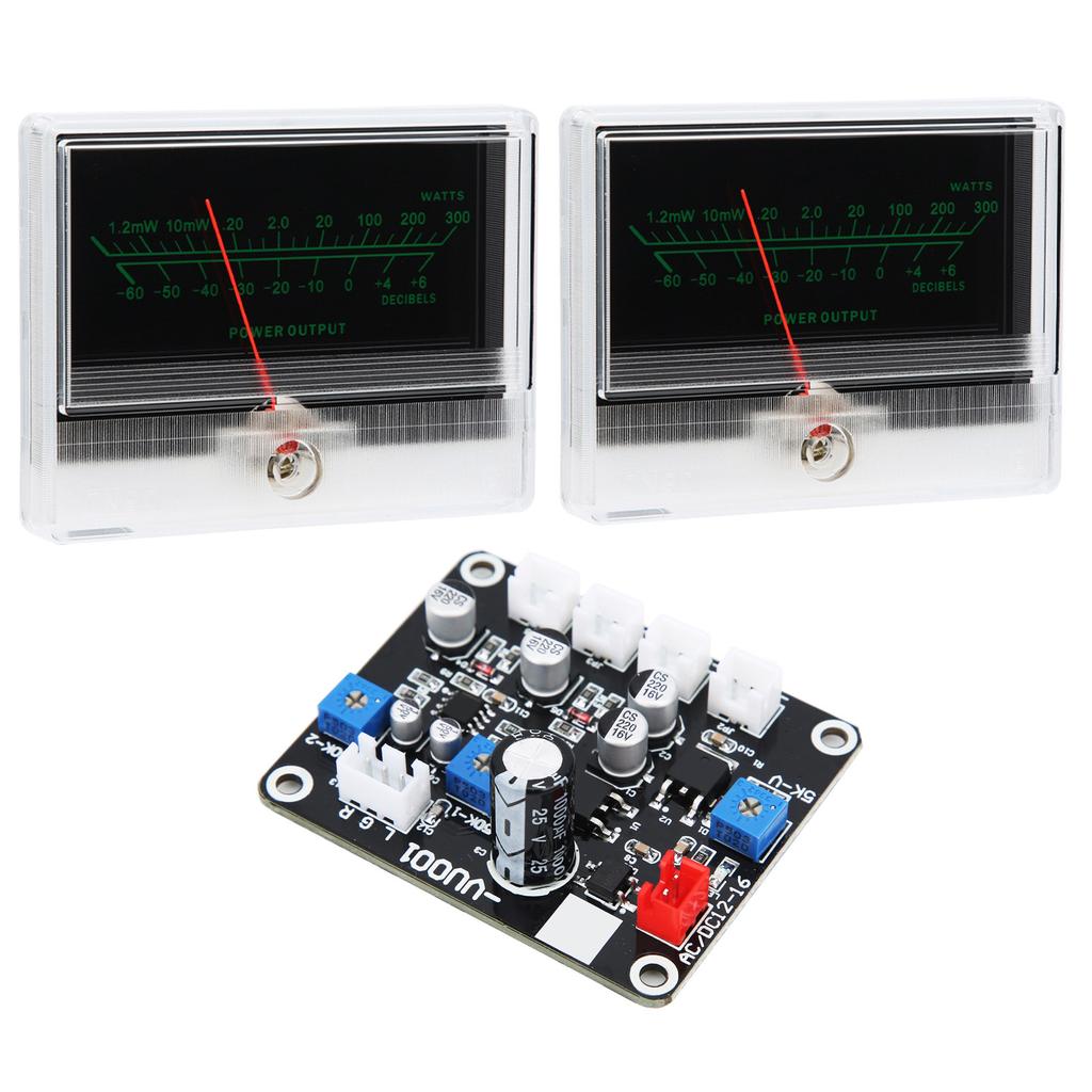 2Pcs TS DBP90B 2Q VU Meter with Driver Board Audio Level Accessory with Backlight