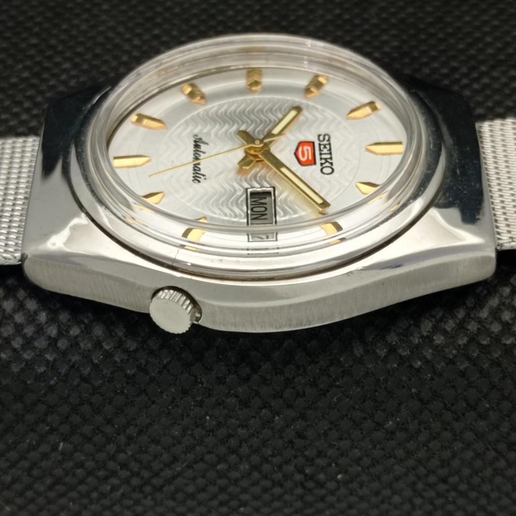 USED VINTAGE SEIKO 5 AUTOMATIC 7005A JAPAN MENS D/D SILVER WATCH 603-a313762-9 SKU603-a313762