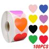 100-500pcs 1inch Red Heart Stickers for Valentine's Day New Baking Packaging Sticker Envelope Seals Love Decorative Stickers