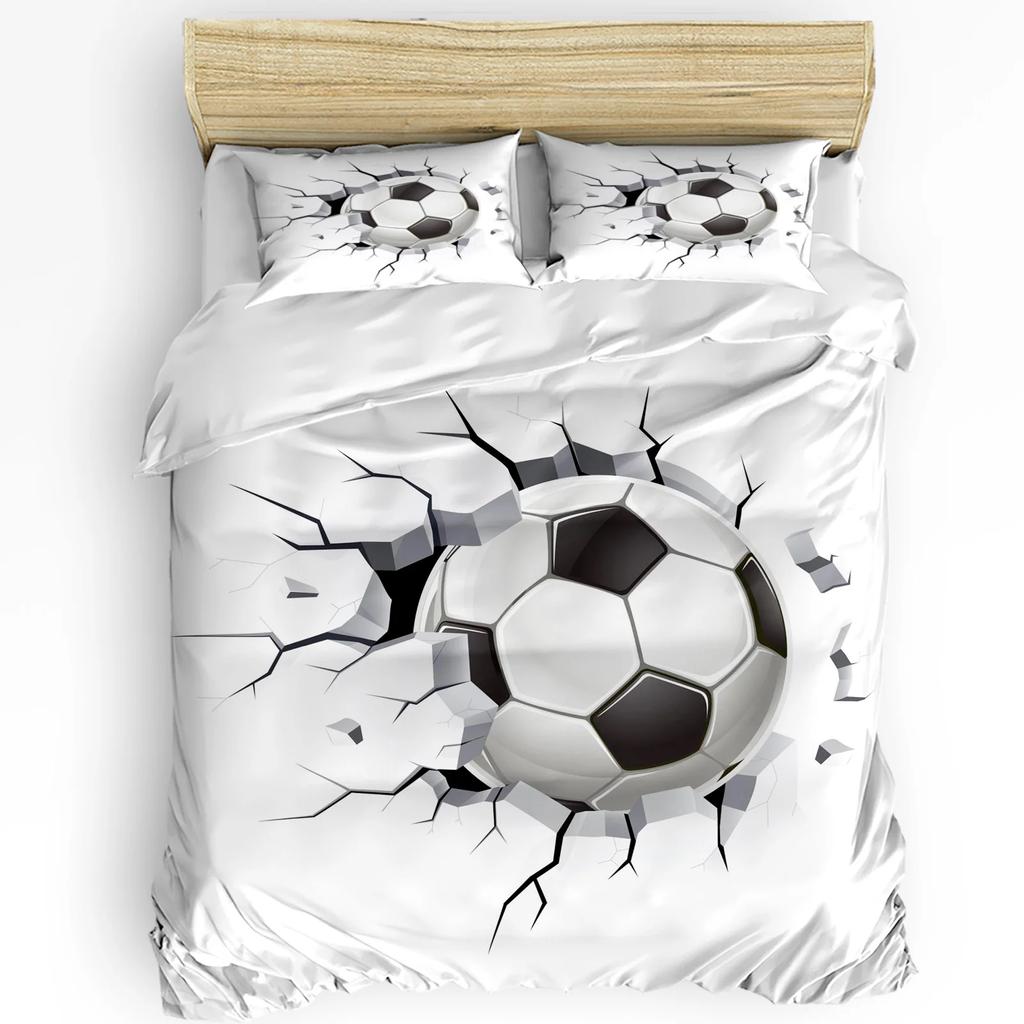 Soccer Football Game Printed Comfort Duvet Cover Pillow Case Home Textile Quilt Cover Boy Kid Teen Girl Luxury 3pcs Bedding Set