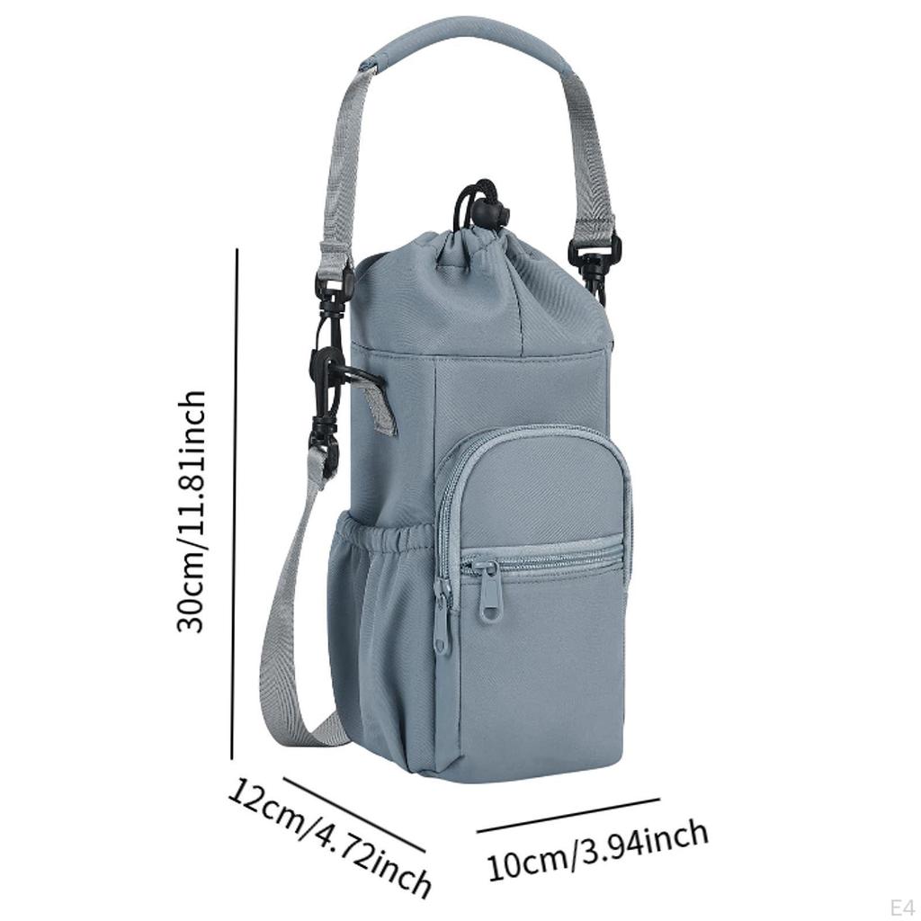 Сумка-переноска для бутылок с водой, регулируемый плечевой ремень для мужчин и женщин с карманом на молнии