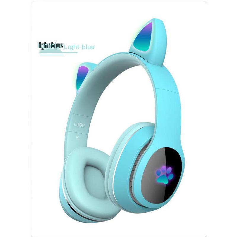 Милые Светящиеся Bluetooth-наушники с кошачьими ушками для детей - Модные Беспроводные Наушники для Девочек