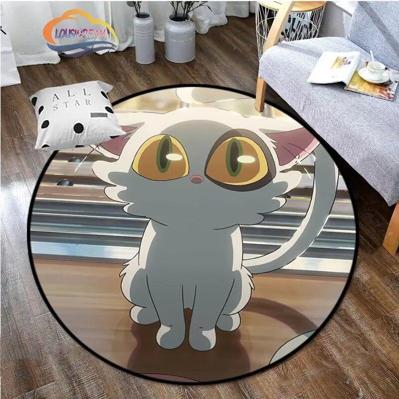 Круглый ковер с рисунком аниме Suzume, декоративный круглый коврик с 3D принтом для детей или девочек, коврик для спальни, гостиной