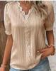 European & American Women's Summer 2023 Hollow Short-Sleeve Holiday Fashion Shirt