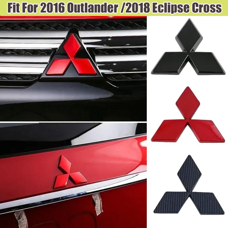 cxmvxd1 Car Front Grille Badge Rear Trunk 3D Emblem for Mitsubishi Outlander 2016 Eclipse Cross 2018 ABS Stickers Exterior Accessories