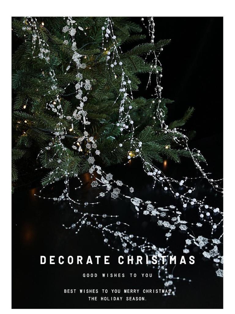 Pearl Chain Bead String Icicle Pendant for Christmas Tree Ornaments and Wreaths