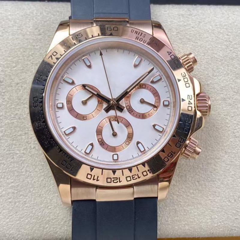 Мужские автоматические механические часы Rolex Daytona 40 мм, многофункциональные, с инкрустацией бриллиантами.