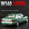 1:24 Mercedes-Benz W140 320SEL Высокодетализированная литая металлическая модель автомобиля со звуком и светом, модель из сплава, детские игрушки, коллекция, подарки