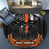 Круглый ковер с изображением мотоцикла Harley-Davidson для гостиной, спальни, игровой комнаты, коврик под стул, ковер для зоны, круглый ковер, Веерный рождественский подарок