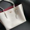 [Pre-Owned] Mollie Metallic Logo Signature Embossed Charm Tote Bag Shopping Bag Coated Canvas Smooth Leather Handheld Shoulder Bag 34 - New #16RC5FR