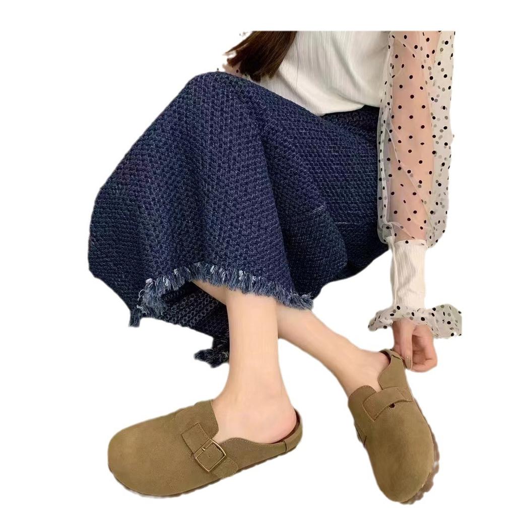 Ретро модная сумка голова Бокен обувь полуподнос уличная одежда тапочки балетки Дуду обувь ленивая обувь женская обувь 2130-2