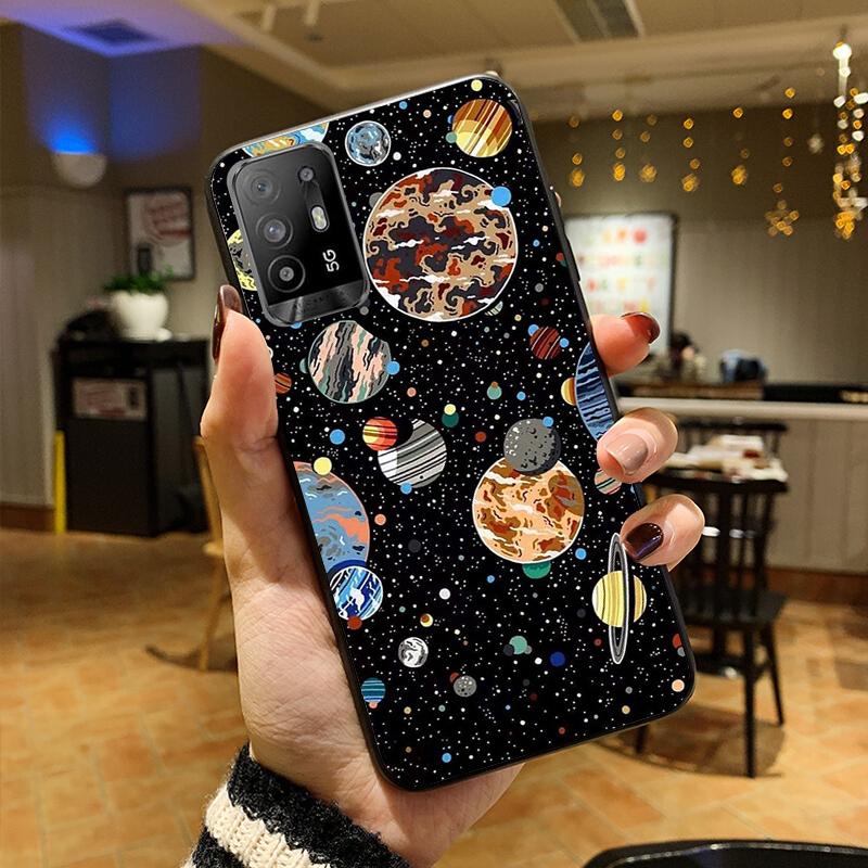 Чехол для телефона «Луна, звезды, космический астронавт» для OPPO A54 A74 A94 A53S A9 A5 A15 A16 A91 A96 A76 Reno8 8Pro Reno2 Z