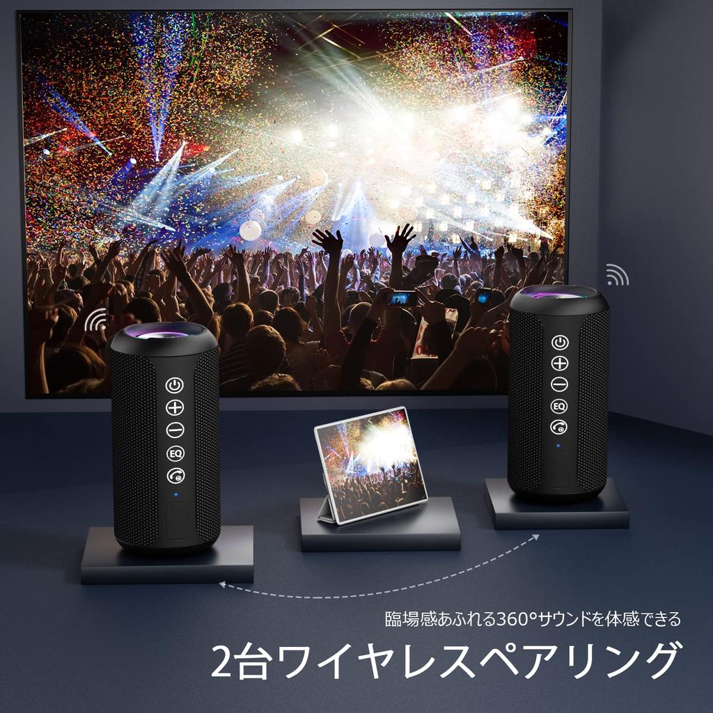 Ortizan Bluetooth Speaker Waterproof IPX7 Wireless 30 Hours Continuous Playback 24W Output Bluetooth Speaker Stereo Portable Bluetooth Speaker Card