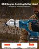 Metal Shear, Cordless Sheet Metal Cutter with 360-Degree Pivoting Head, Double Blades, 220VAC 20VDC, Cuts 1.22 mm Galvanized Steel, 1 mm Stainless