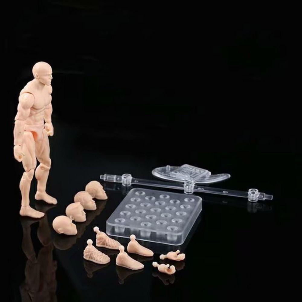Joints Movable Male Femalew Body Dolls Action Figure 1/18 Scale Model Doll Computer Ornament