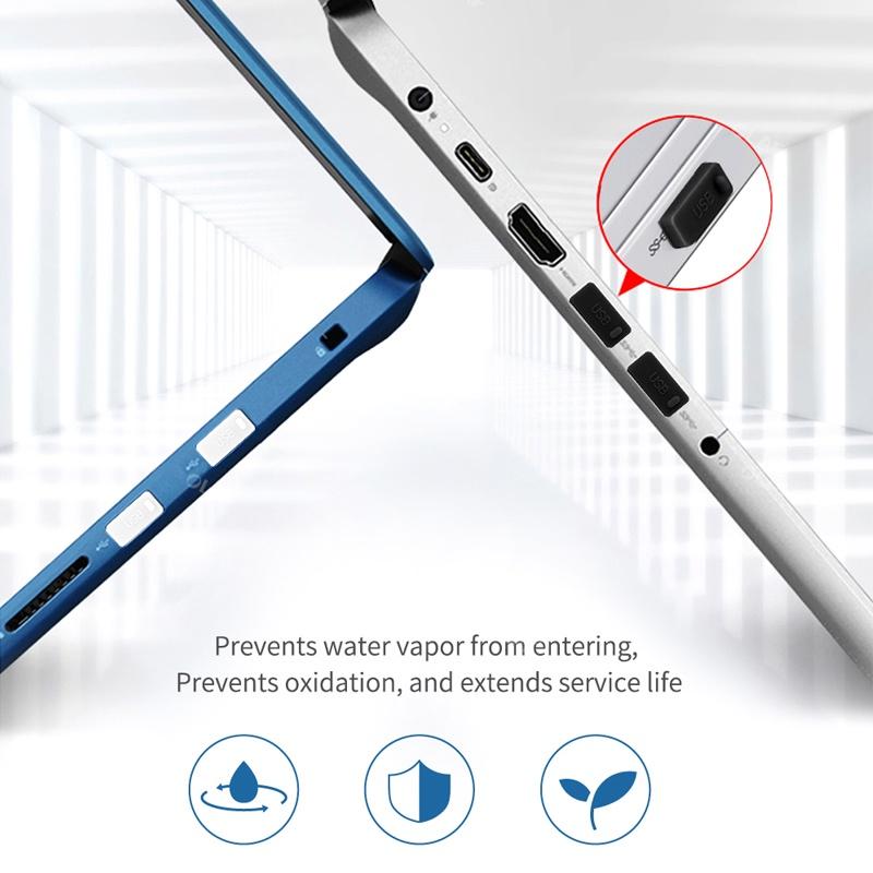 FONKEN 16pcs/set Anti-dust Plug Notebook Dustproof Stopper Laptop Universal USB Silicone Dust Plug Computer Interface Waterproof Cover