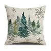 Christmas Pillow Case Christmas Tree Linen Print Sofa Cushion Home Living Room Cushion Combination Pillow