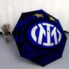 1pc I-Internazionale Milano (12) Umbrella, Sun Protection, And UV Shielding. It Has Eight Sturdy Ribs for Outdoor Use And Perfect As a Holiday Gift