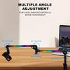 Desktop Arm Holder for Microphone Stand Computer Mic Stand with RGB Lighting Cantilever Bracket for Live Singing Condenser Mic