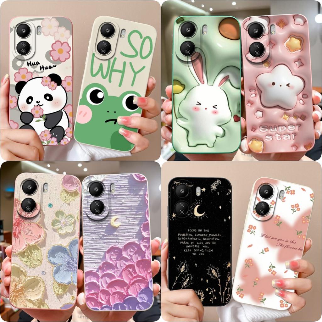 Новый чехол с рисунком из мультфильма для Xiaomi Redmi 12 13 13C K60 Ultra K70 Note 13 Pro, бампер, устойчивый к падениям, мягкий силиконовый симпатичный чехол для телефона, чехол для Redmi