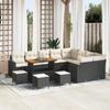 13-Piece Garden Sofa Set with Cushions Black PE Rattan Acacia 3361660