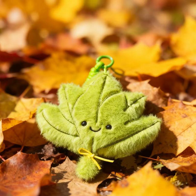 Зеленый плюшевый кулон в виде листа помело, брелок для ключей автомобиля для избавления от невезения, украшение для дома, спальни, подвески для рюкзака, подарок на день рождения