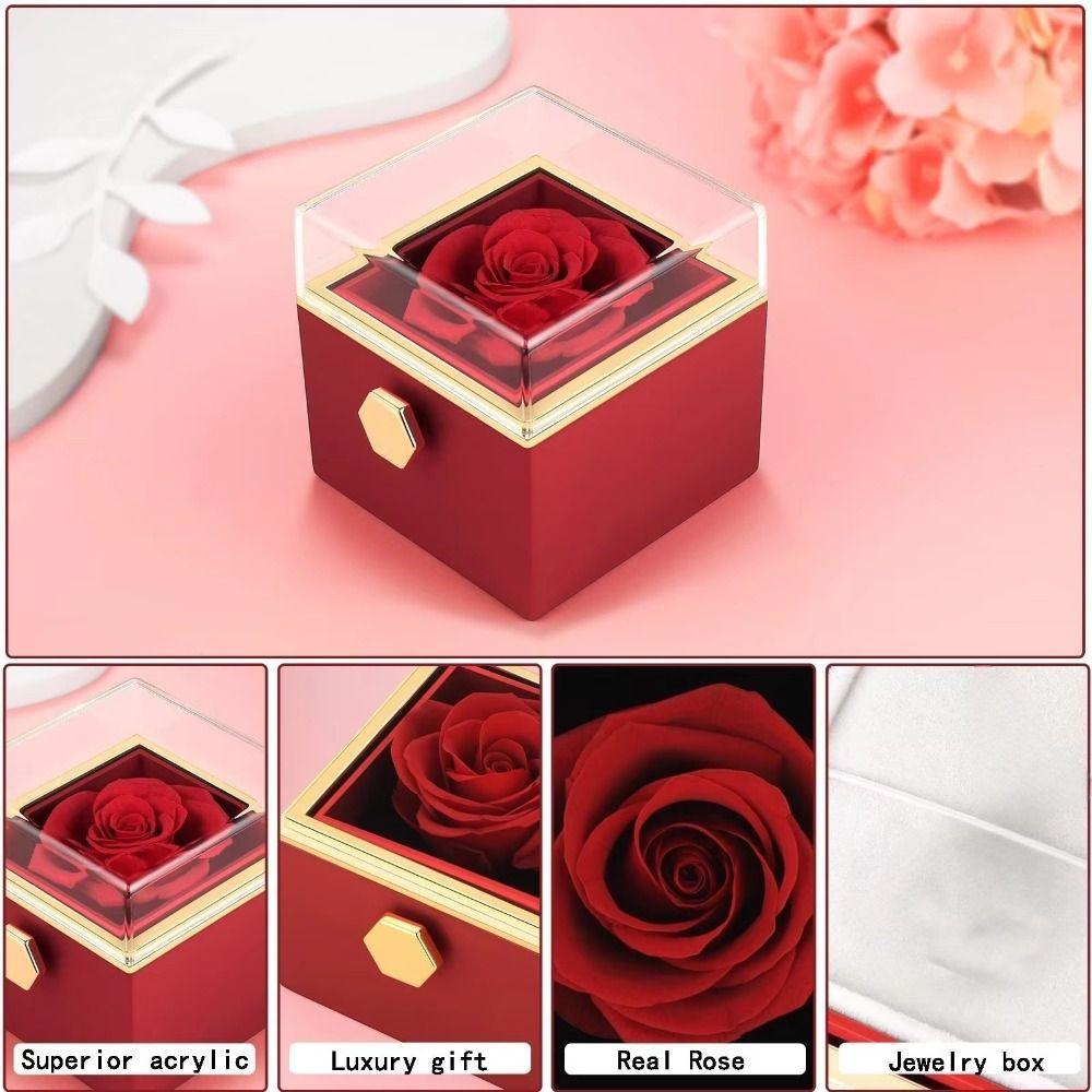 Ring Display Proposal Ring Boxes Eternal Rose Jewelry Display Rack Mother's Day
