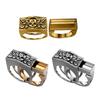 2pieces Gothic Compartment Locket Coffin Skeleton Couple Rings Non-fading Rings Set for Daily Wear and Many Occasions