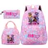 3Pcs/set Anime Cartoon Demon Hunters Printed Backpack Handbag Pencil Case for Teenger Student Girl Boy Large Capacity Waterproof Bookbag