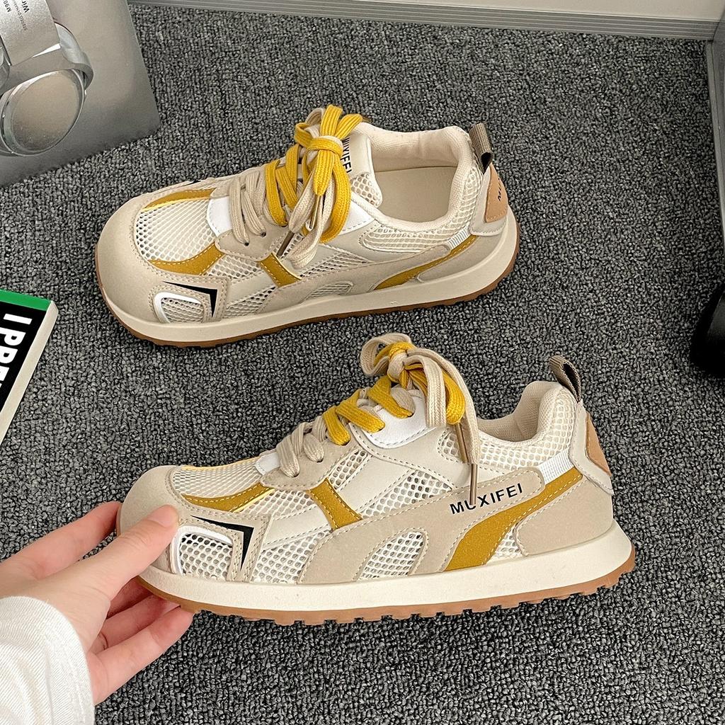 Ретро сетчатые дышащие повседневные спортивные кроссовки Forrest Gump женские 2025 новая летняя толстоподошвенная универсальная легкая немецкая тренировочная обувь