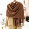 Women'S Thick Warm Solid Color Scarf Autumn And Winter New Style Cashmere Scarf Versatile Wool Scarf