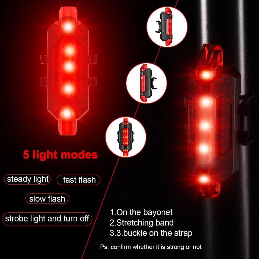 Flashing City Mountain Bike Bicycle Light USB Rechargeable Cycling Taillight Rear Bicycle Light