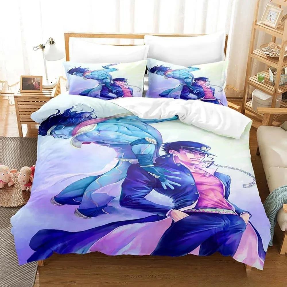 3D Принт Аниме JoJo's Bizarre Adventure Постельное Белье Односпальный Полуторный Двуспальный Кинг-сайз Комплект Постельного Белья Взрослый Детский Спальня Комплекты Пододеяльников