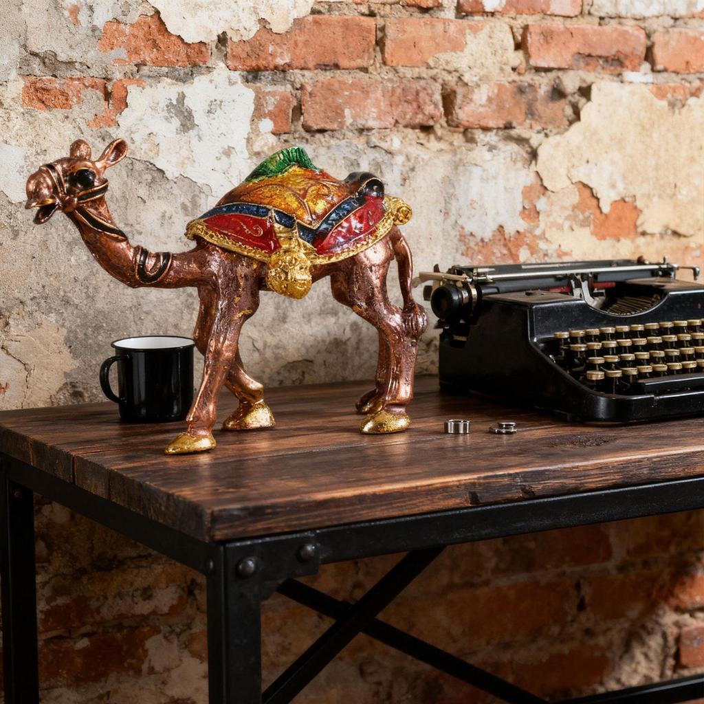 Милая фигурка верблюда Элегантный рождественский подарок Орнамент Маленькая эмалированная шкатулка для драгоценностей