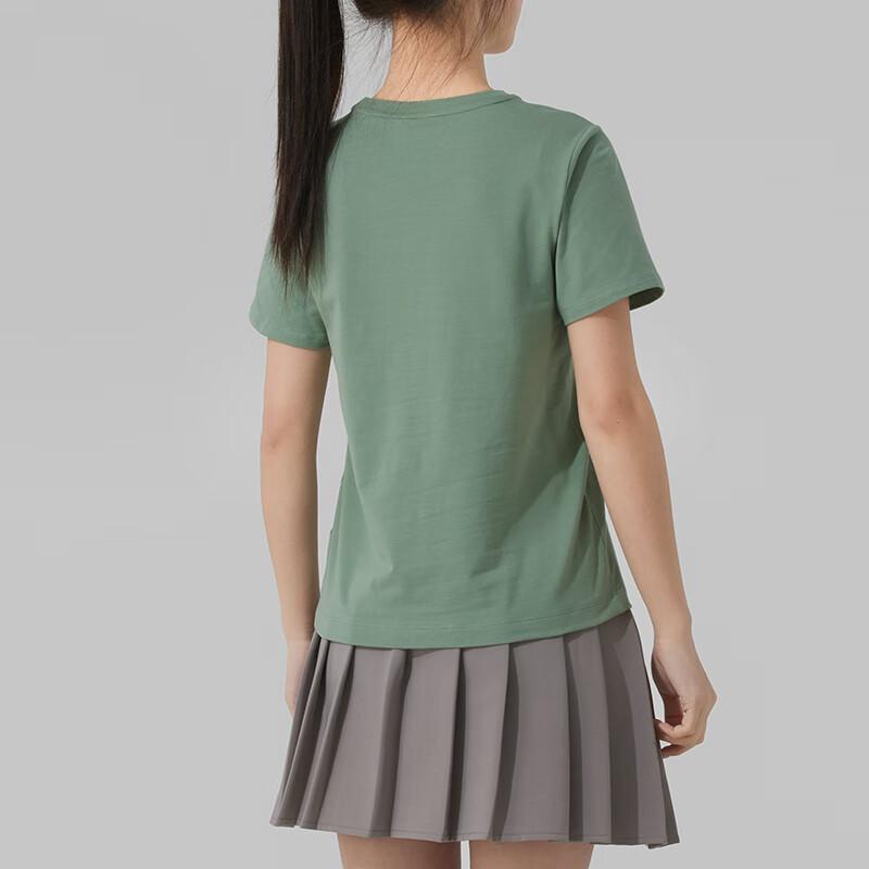 Adidas Мягкая Удобная Дышащая Футболка с Коротким Рукавом Женские топы Зеленая JM8804