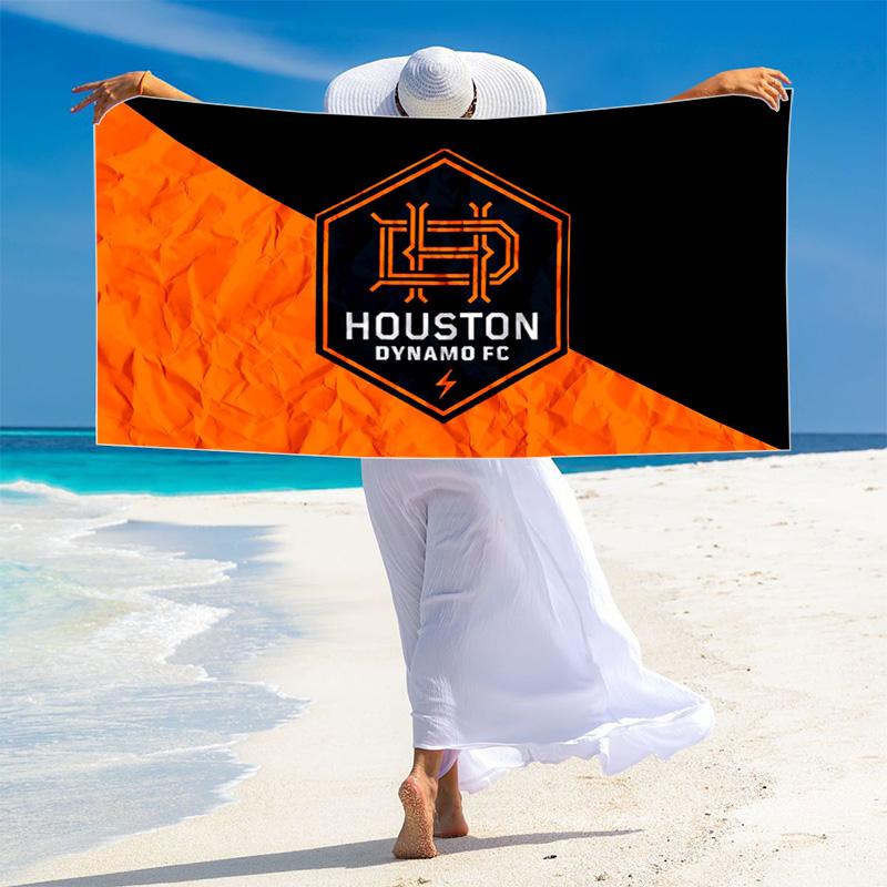 Houston Dynamo Print Beach Towel, Large Soft Quick Dry Towel for Beach Camping Swimming