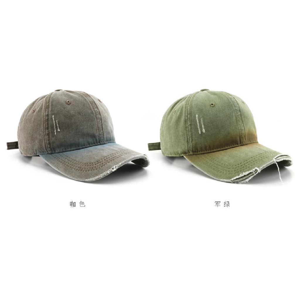 Women's washed gradient distressed solid-color baseball cap, suitable for outdoor activities and providing sun protection