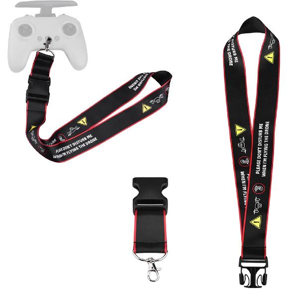 Neck Lanyard with Metal Clip Compatible with DJI FPV Remote Controller 3/2, Nylon Braided Shoulder Neck Lanyard Strap with Flight Safety Warning