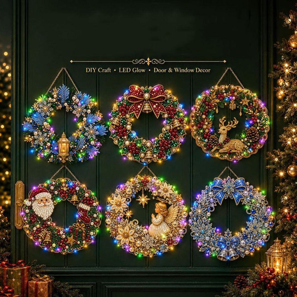 Sparkling Christmas Wreath Pendant Decorative DIY Hanging Kit Christmas Ornaments