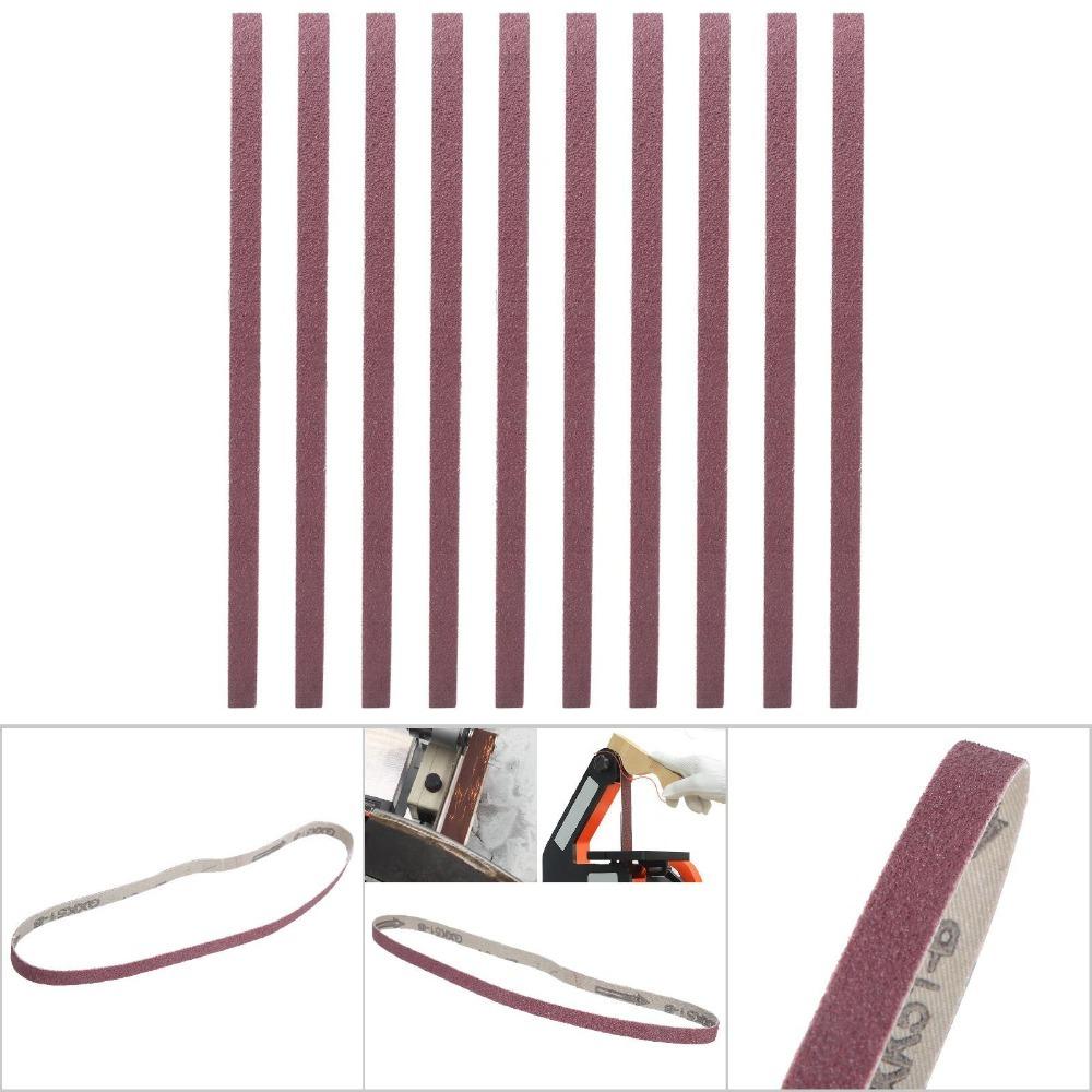 10pcs 533 x 9mm Aluminium Oxide Sandpaper Aluminum Oxide Belt Sander Strap Woodworking