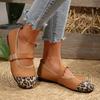 Fashion Leopard Mary Janes Women Shoes Flats 2025 New Round Toe Fashion Casual Breathable Retro Outdoor Flat Shoes Large Size 36-43