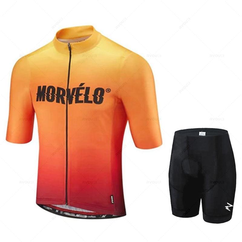 Morvelo-Комплект Велосипедной Джерси, Дышащая Одежда, Одежда для МТБ, Велосипедные Комбинезоны, Спортивная Одежда для Велосипедных Гонк, Лето