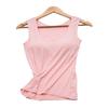 Женская повседневная спортивная майка без рукавов с U-образным вырезом и подкладкой из модала