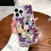 Suitable for IPhone16promax Mobile Phone Case Apple 15pro Full Diamond Spider Flower 16 Luxury Rhinestone Mobile Phone Case