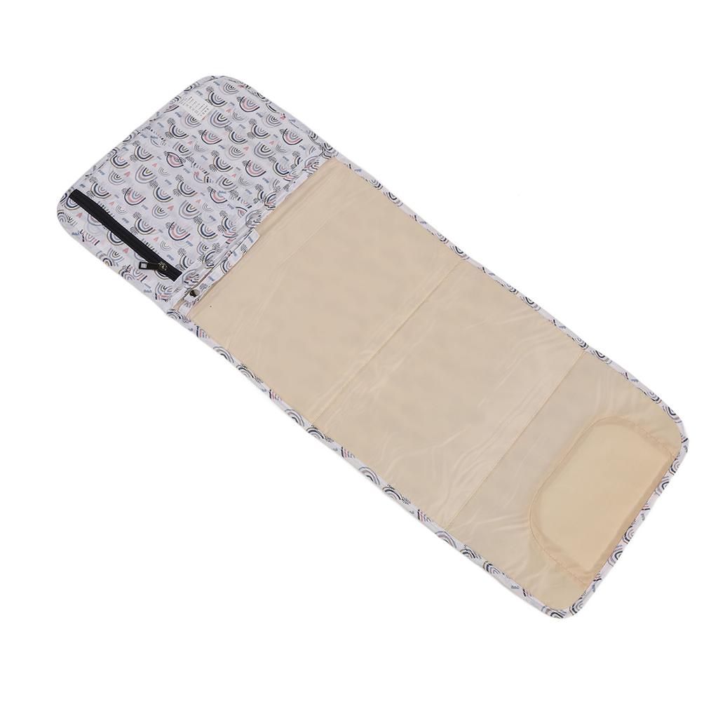 Diaper Changing Pad Rainbow Pattern Waterproof Portable Multifunctional Nylon Baby Changing Mat White