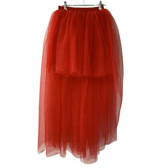 Женская юбка из тюля с эластичной высокой талией, однотонная вечерняя юбка спереди, короткая сзади, длинная легкая юбка из тюля