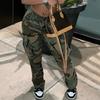 Женские брюки карго с камуфляжным принтом, с высокой посадкой, широкими штанинами, мешковатые, уличная одежда, повседневные камуфляжные военные брюки с карманами