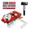 Carpenter Cabinet Door Hinges Punch  35mm Hole Drilling Guide Locator with Fixture Ruler Boring