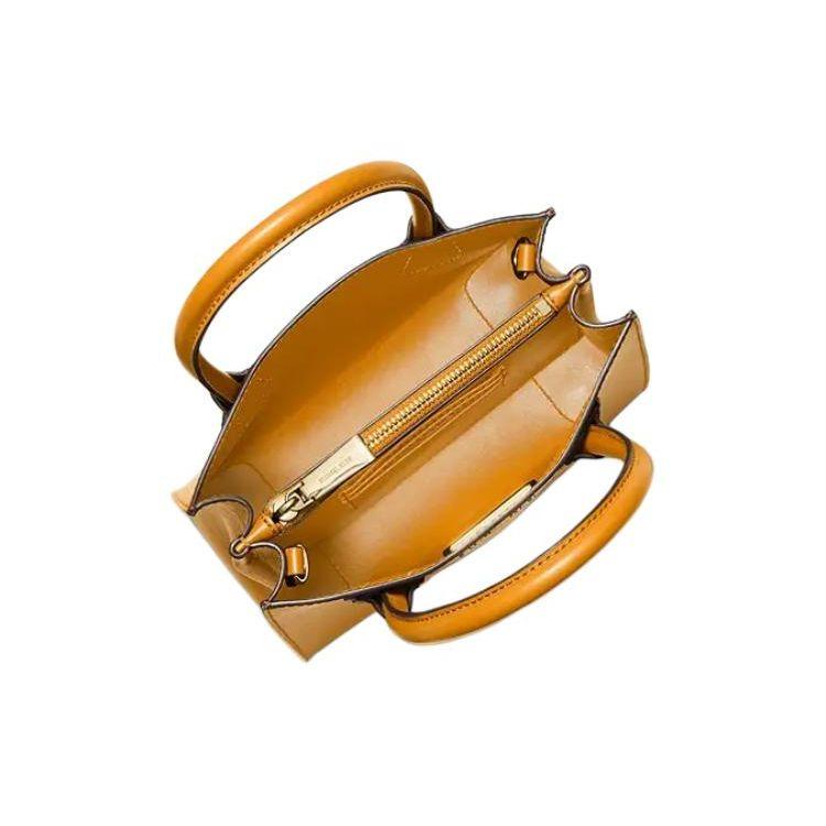 Michael Kors MK Mercer Lock Однотонная Французская Кожаная Сумка-Гармошка Женская Сумка Лимонно-Желтая 30S0GM9M6L-SUN